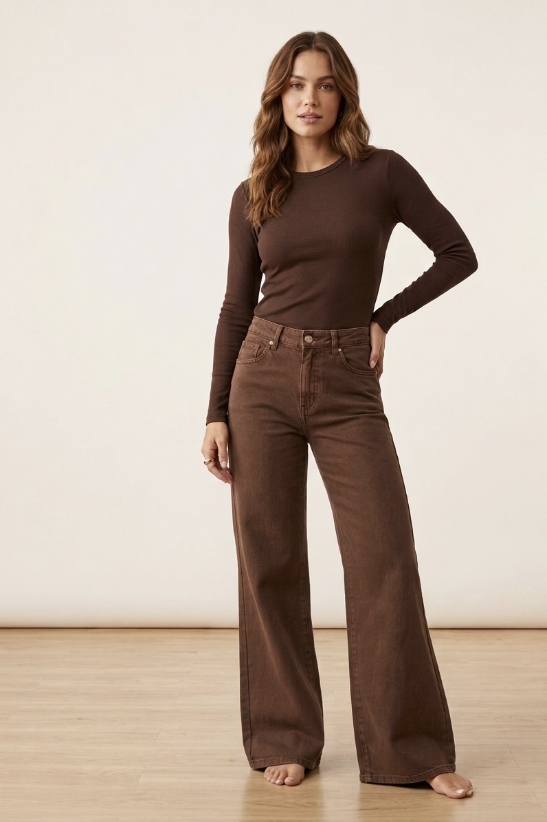 Jeans Wide Leg Cafe Osc