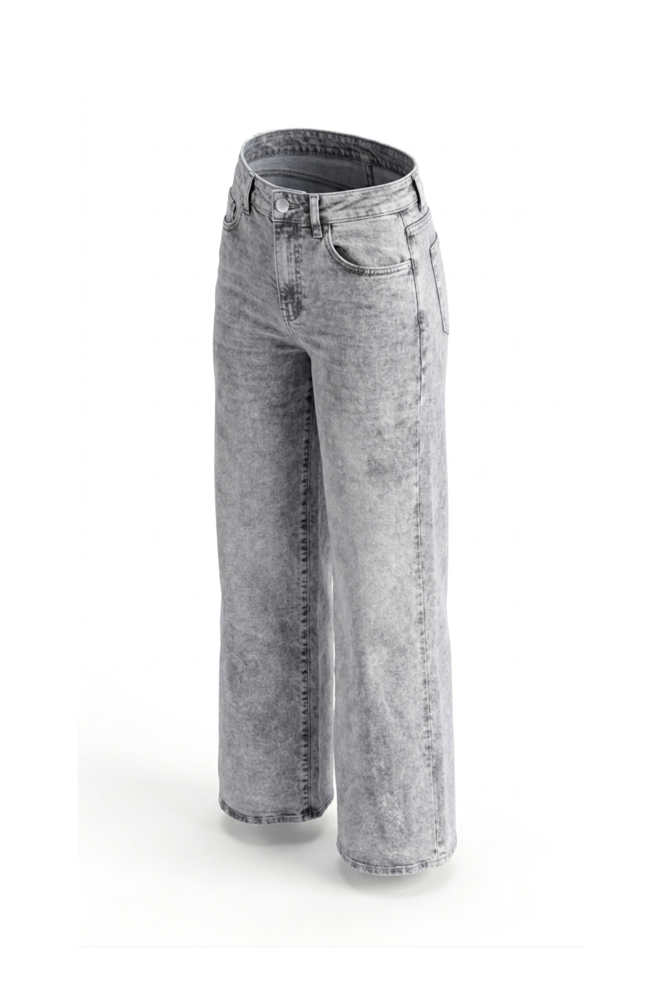Jeans Wide Leg Gris