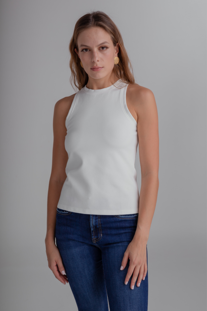 Blusa Amalfi Blanca y Negro